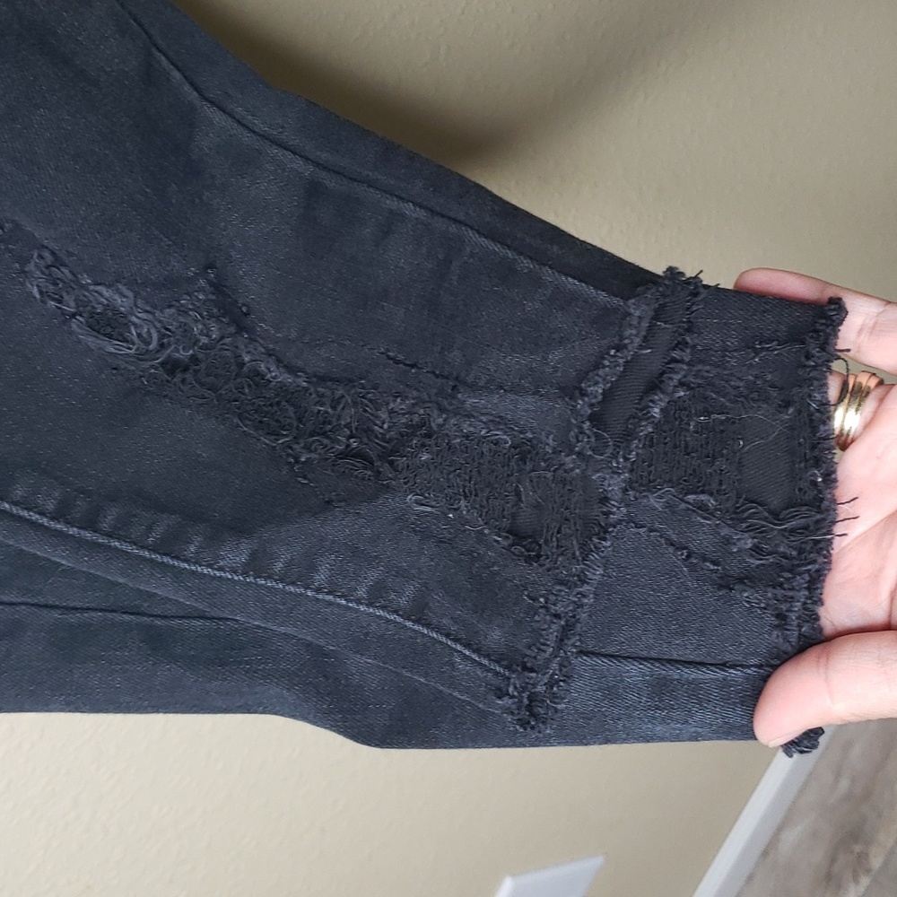 Judy Blue High Rise Skinny Stretch Distressed Black Jeans Size 28 Punk Grunge - Picture 4 of 16